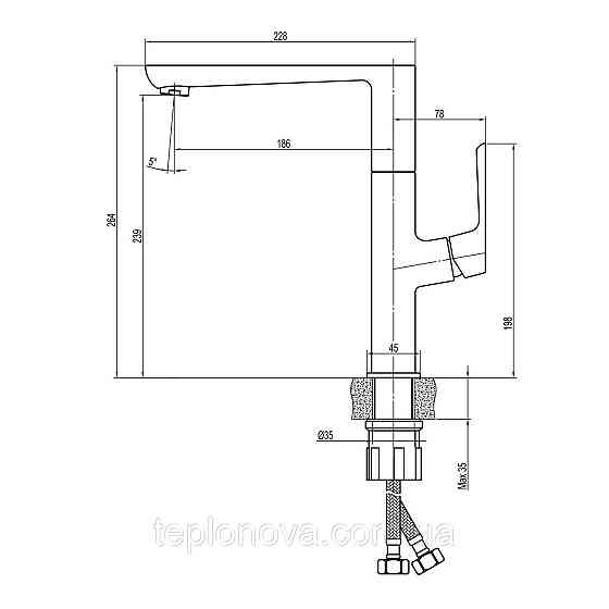 Смеситель для кухни TOPAZ LEXI TL 21401-H57 Черновцы