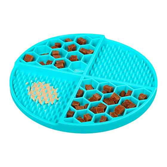 Коврик для слизывания и медленного питания WAUDOG Silicone, 211х211х30 мм, голубой Киев