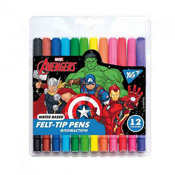 Фломастери " YES " 12 кольорів 650474 Marvel.Avengers, шт Київ