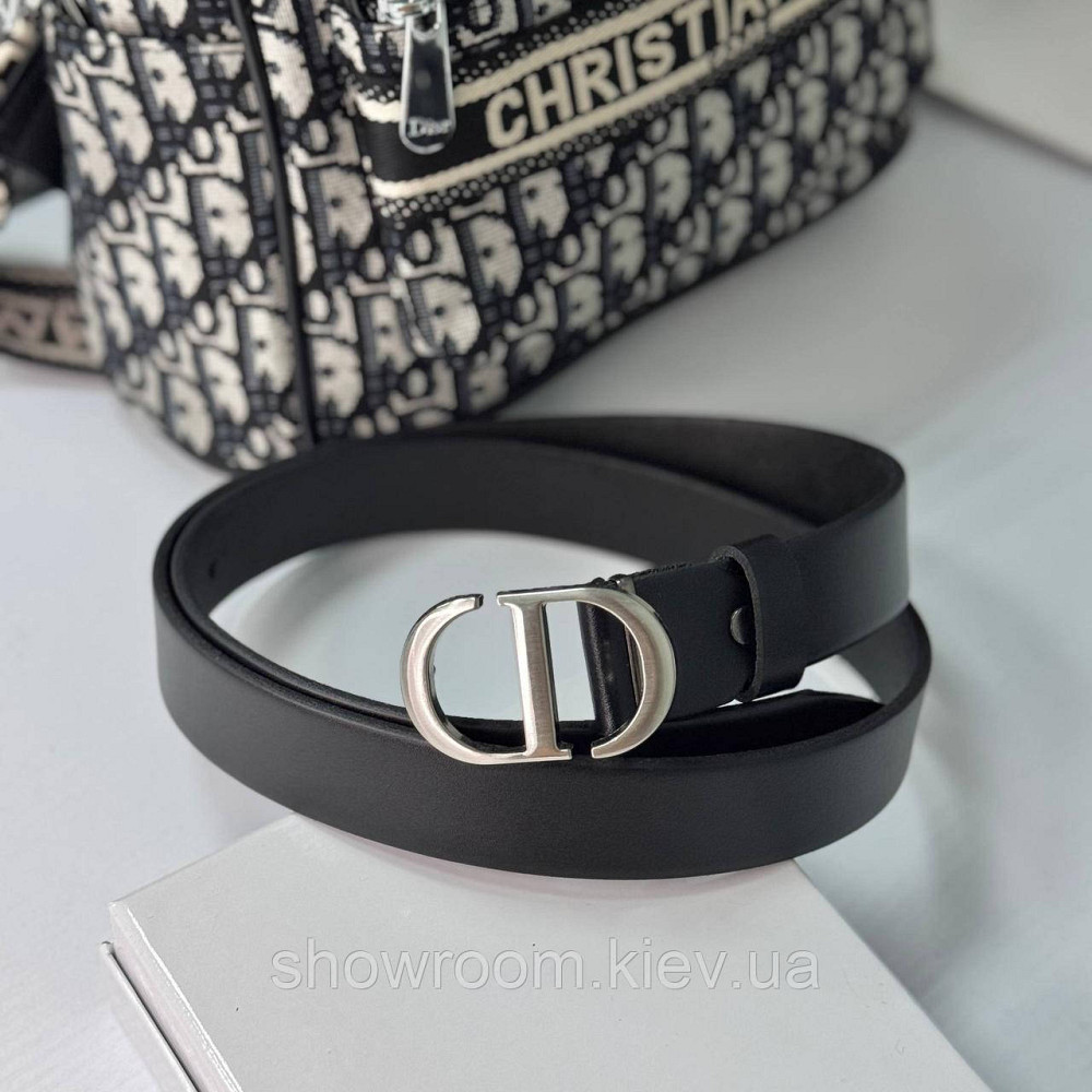 Шкіряний ремінь CD із фірмовою пряжкою (0116) Київ - фото 1