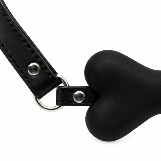 Кляп в виде кости DS Fetish с надписью «Bitch», черный Sex Aura Киев