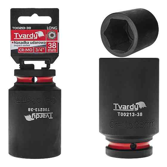 Головка ударна "Tvardy" з хром-молібденової сталі (Cr-Mo)  3/4"  6-гранна довга 38 мм Київ