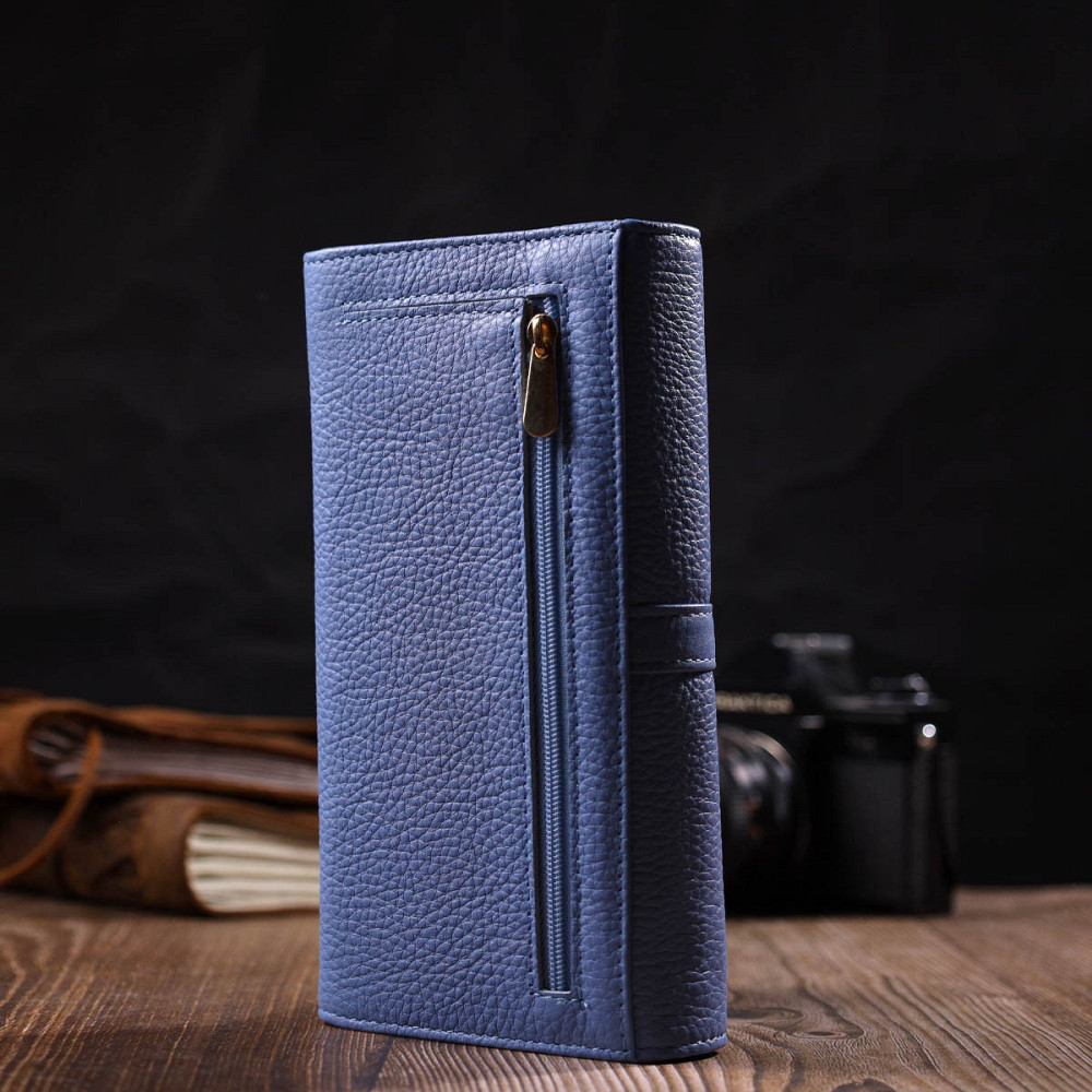 Красивый женский кошелек с большим количеством отделений из натуральной кожи Голубой (Tony Bellucci) Киев - изображение 3