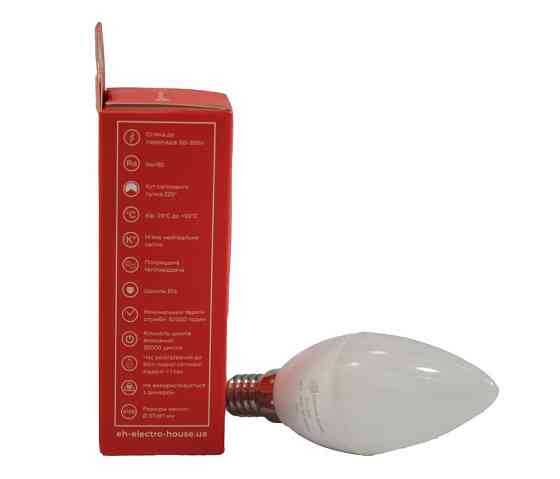 LED лампа С37   5Вт  E14   4100К 450 Лм  165-265 В Дніпро
