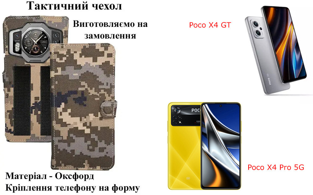Тактический чехол для OPPO A3 4G, OPPO A3x 4G, крепится к снаряжению на липучке Киев - изображение 1