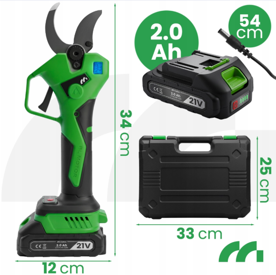 Секатор электрический аккумуляторный для веток 40мм 500Вт 21В Maltec (Польша) Киев