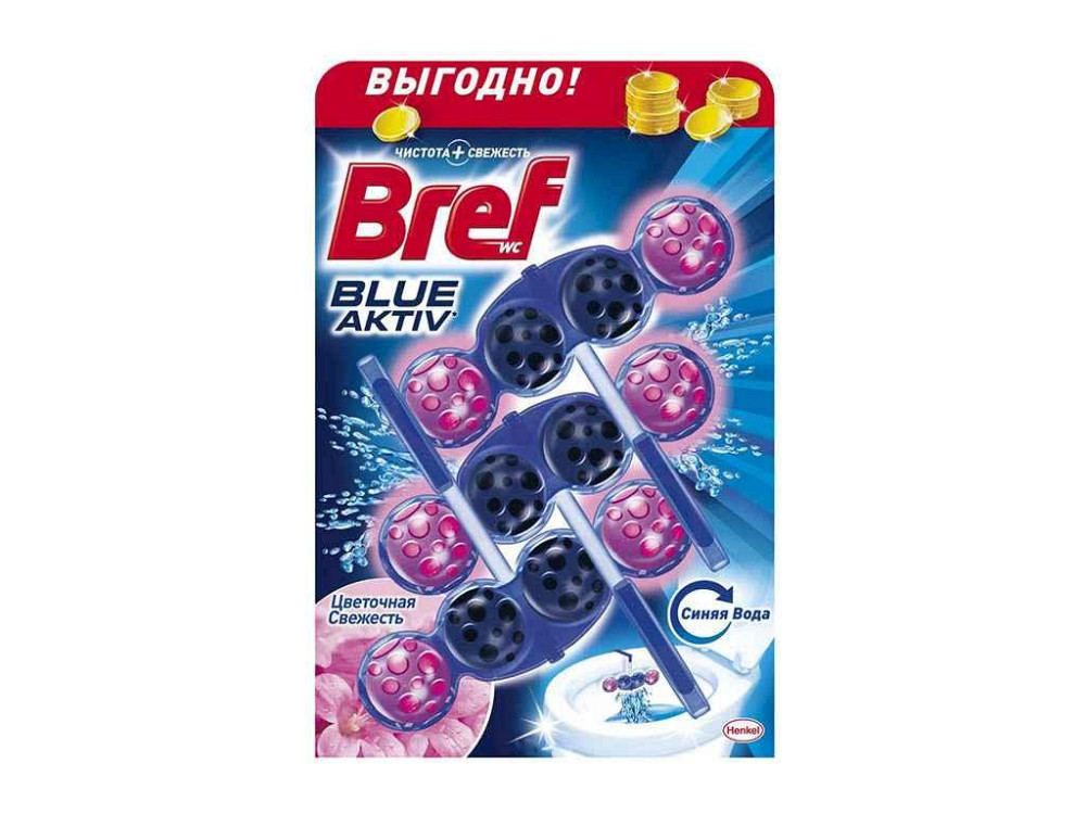 Блок для унітазу Кольорова Вода 50гx3 (Квіткова свіжість) тріопак ТМ BREF   Solmir Київ - фото 1