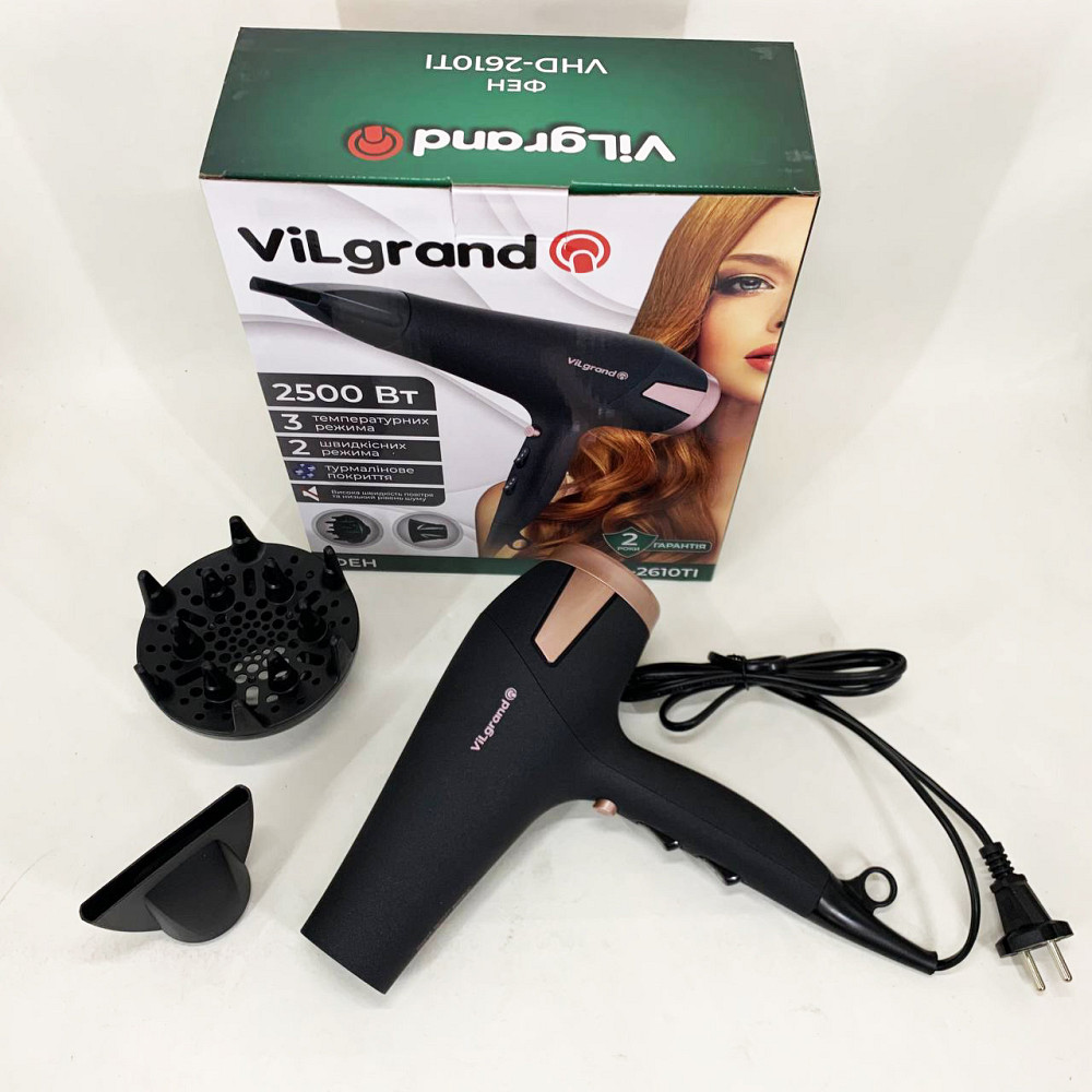 Професійний фен для об'єму Vilgrand, Фен-стайлер для сушіння волосся Фен побутовий волосся WQ-30 Івано-Франківськ - фото 4