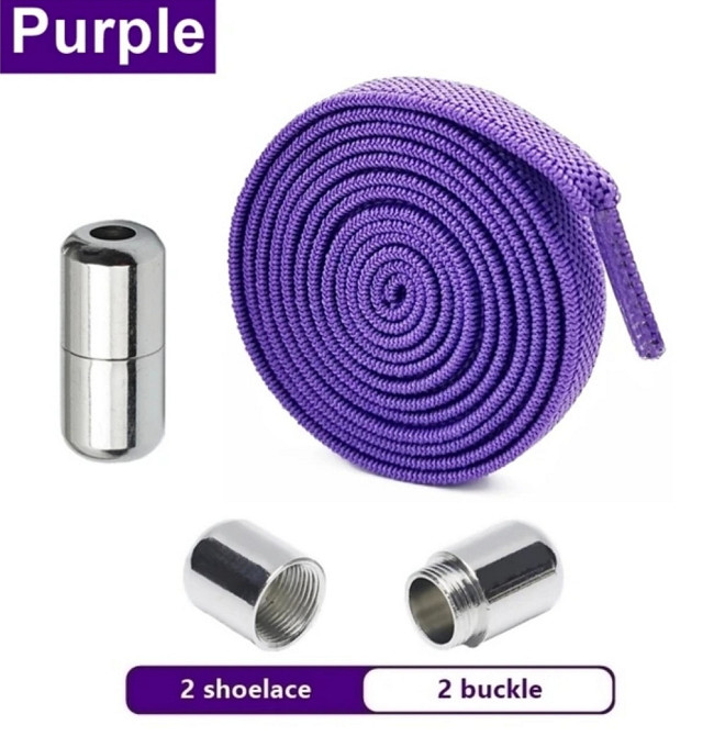 Шнурки еластичні без зав'язок з металевими зажимами Фіолетовий Сміла - фото 1