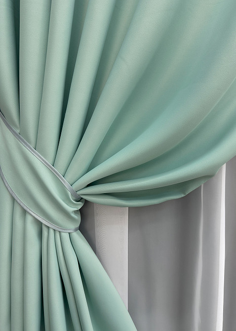 Комплект готових штор VR-Textil Bruno № 958ш Фісташковий 100х275 см 2 шт (31-349) Київ - фото 5