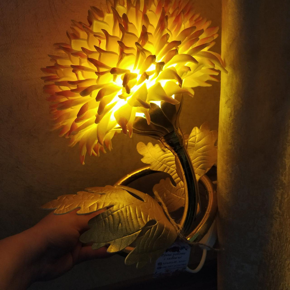 Світильник-нічник "Жовтий жоржин на золоті" Дніпро - фото 2