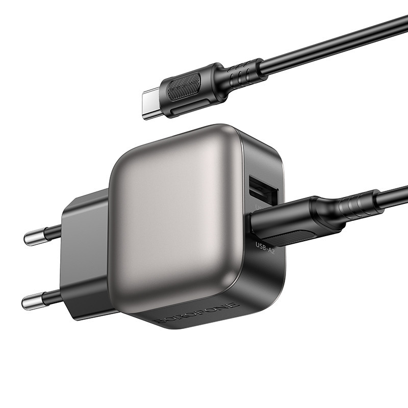Мережевий зарядний пристрій BOROFONE BAS51A Absolute dual-port charger set(Type-C) Black Київ - фото 6