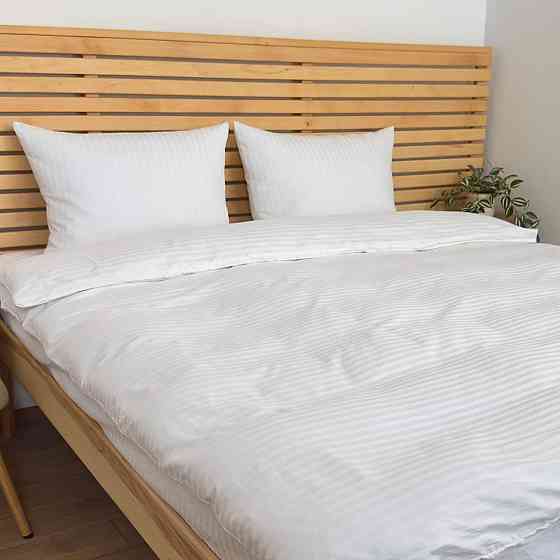 Постільна білизна Страйп Сатин Полуторна 125 г/м2 YouStar (Білий) 2 х 70х70 Суми