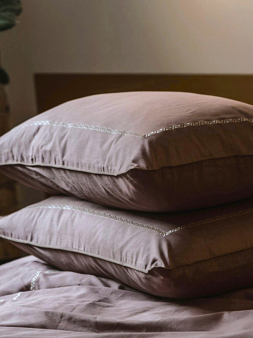 Ecotton Комплект постільної білизни Ecotton Євро з вишивкою та кантом Stucco в чохлі для зберіг Коломыя - изображение 2