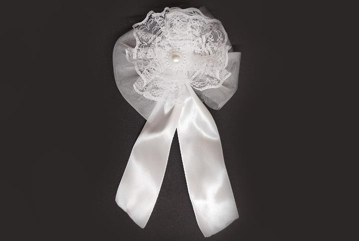 Бант білий шкільний на резинці Київ - фото 1