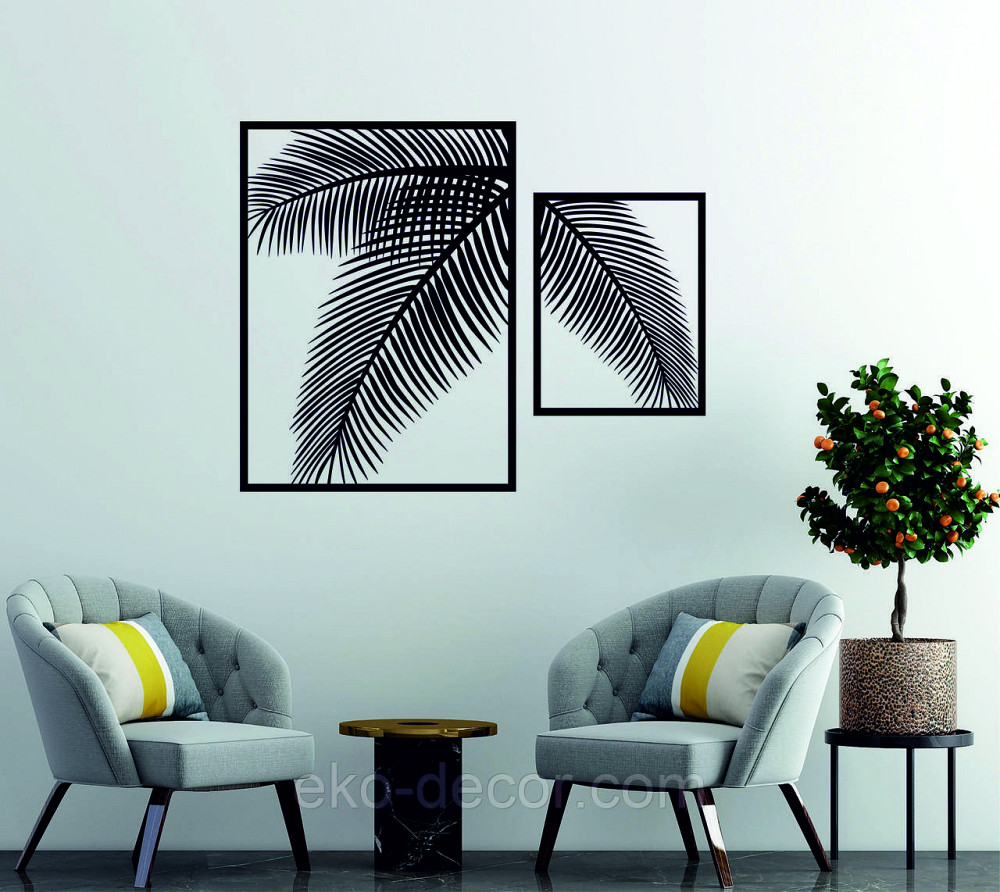 Декоративное настенное Панно «Пальма» Декор на стену 70*91 см, Черный Киев - изображение 4