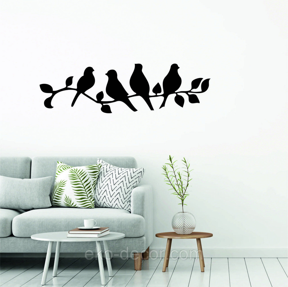 Декоративне настінне Панно  «Птахи» , Декор на стіну 110*31 см, Чорний Київ - фото 6