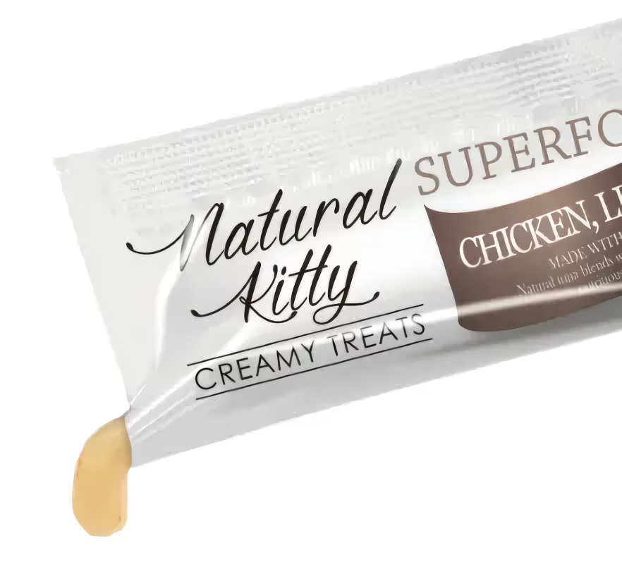 Крем-снек для котів Natural Kitty Creamy зі смаком курки печінки та насіння льону 4х12г Вінниця - фото 2