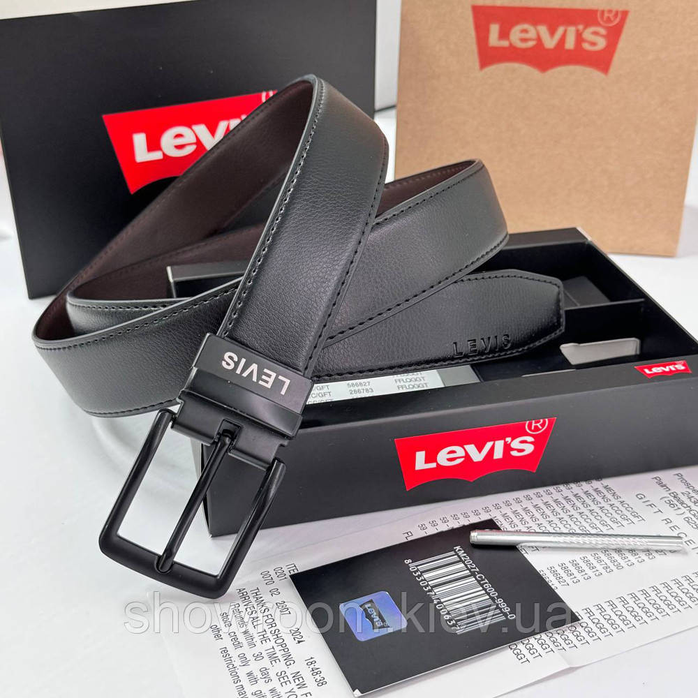 Чоловічий подарунковий набір ремінь із двома пряжками (517) Київ - фото 3