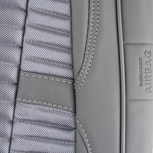 Комплект сірих чохлів V-2003 Gy з екошкіри на 2 передні та 2 задні сидіння Харків - фото 2