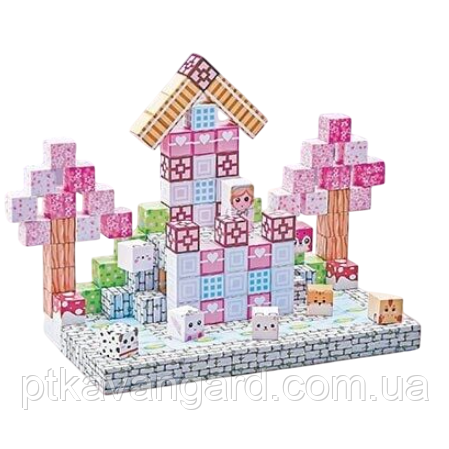 Магнітні кубики конструктор замок для дівчинки 193 блоків magnetic building cubes CH 1336 Хмельницький - фото 1