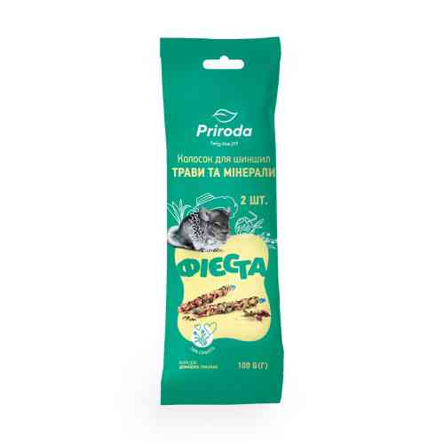 Лакомство Природа Фиеста Колосок для шиншилл травы и минералы 100 г / 2 шт Киев