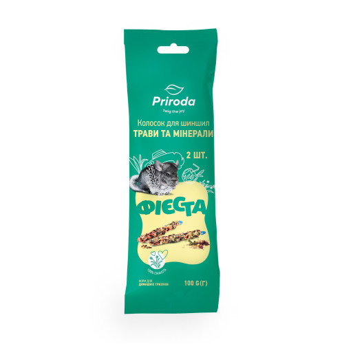 Ласощі Природа Фієста Колосок для шиншил трави та мінерали 100 г / 2 шт Київ - фото 1