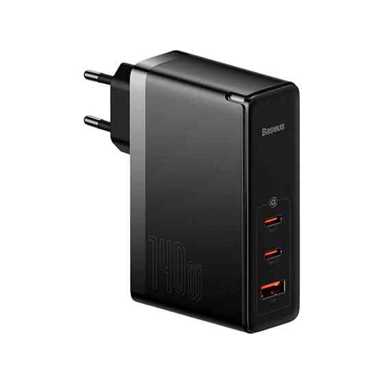 Сетевое зарядное устройство Baseus GaN5 Pro 3 порта, USB + Type-C 140W Черный (CCGP100201) Киев