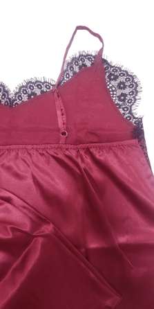 Піжама жіноча атласна з мереживом майка + шорти Бордовий 3XL-4XL Харків