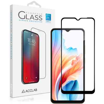 Стекло защитное ACCLAB Full Glue Oppo A38 4G Black (1283126588570) Винница