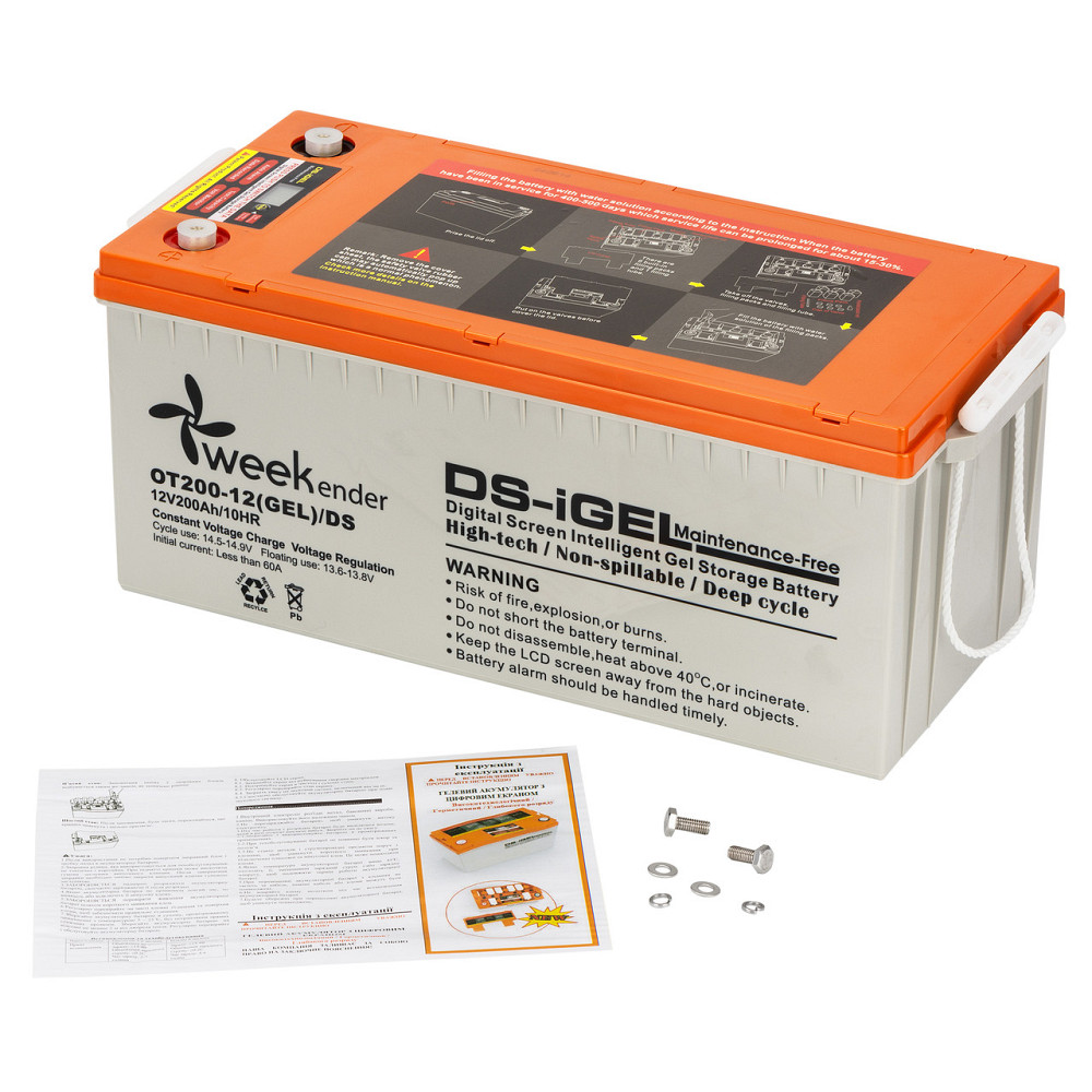 Гелевий акумулятор Weekender DS 200Ah 12V з дисплеєм Київ - фото 1
