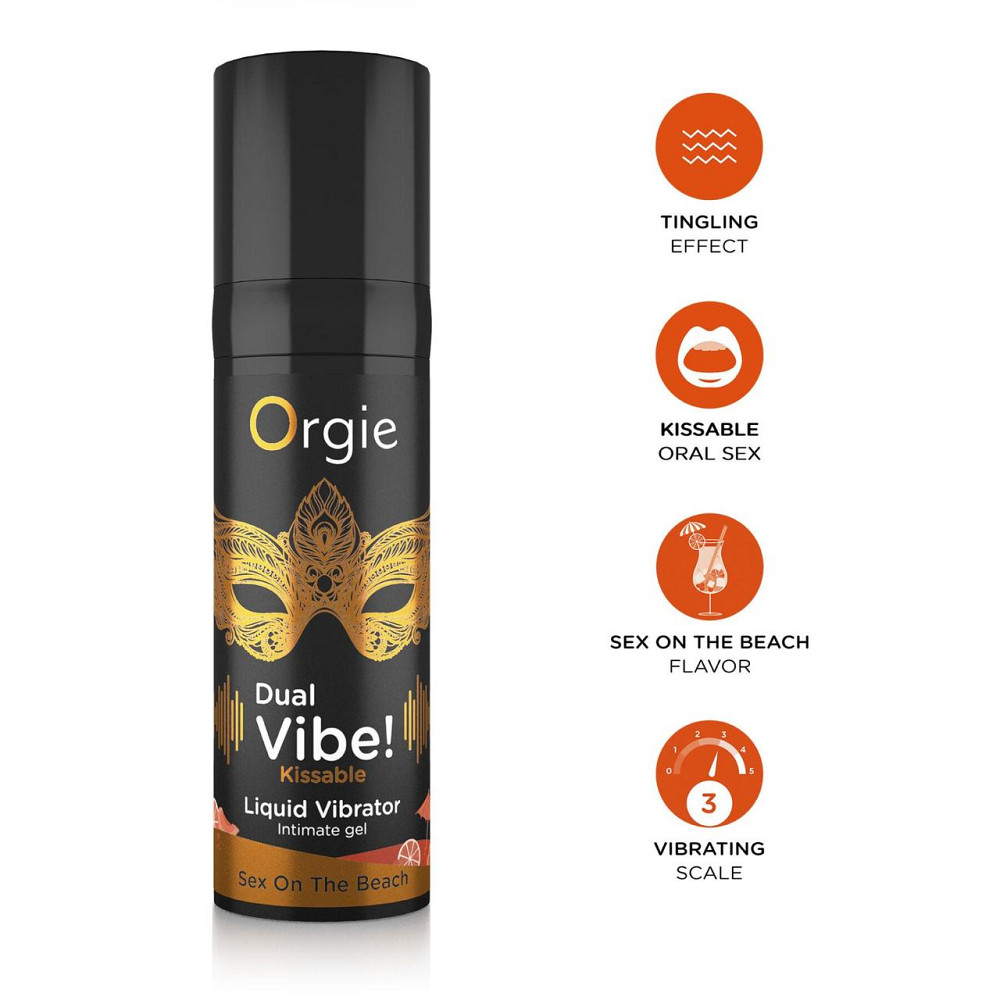 Рідкий вібратор Orgie Dual Vibe! Sex On The Beach Kissable Liquid Vibrator, 15 мл Sex Aura Київ - фото 3