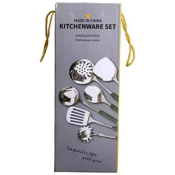 Кухонний набір аксесуарів на підставці, 7 предметів, білий Київ