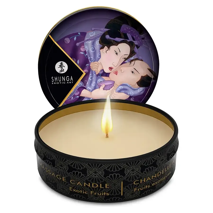Масажна свічка Shunga Mini Massage Candle – Exotic Fruits (30 мл) з афродизіаками Львів - фото 1