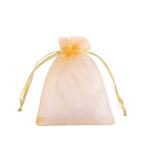 Мешочек подарочный из органзы 9x12см 100шт на затяжках, желтый Киев