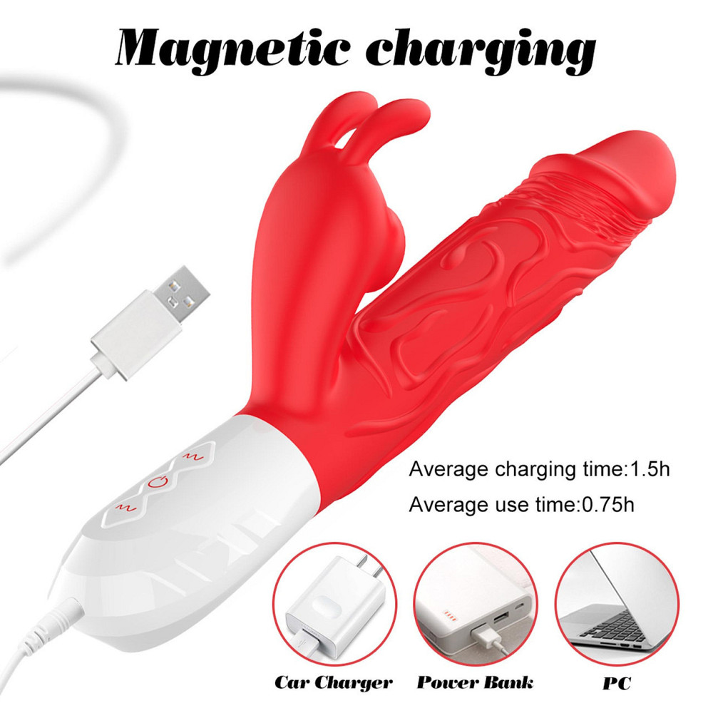 Вібратор B-Series Silicone Vibrator, силіконовий, 10 thrusting and7 Flapping Sex Aura Київ - фото 10