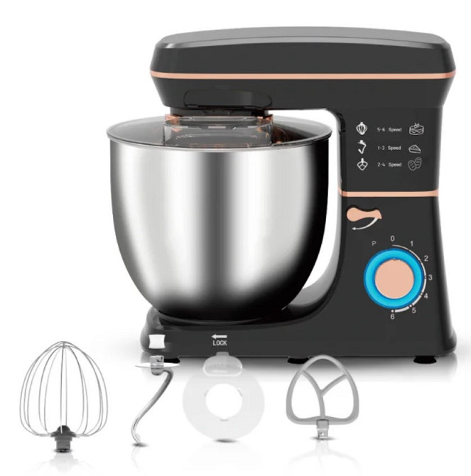 Міксер-тестомес планетарний Domotec R 6673 12 л, чорний Вінниця - фото 1