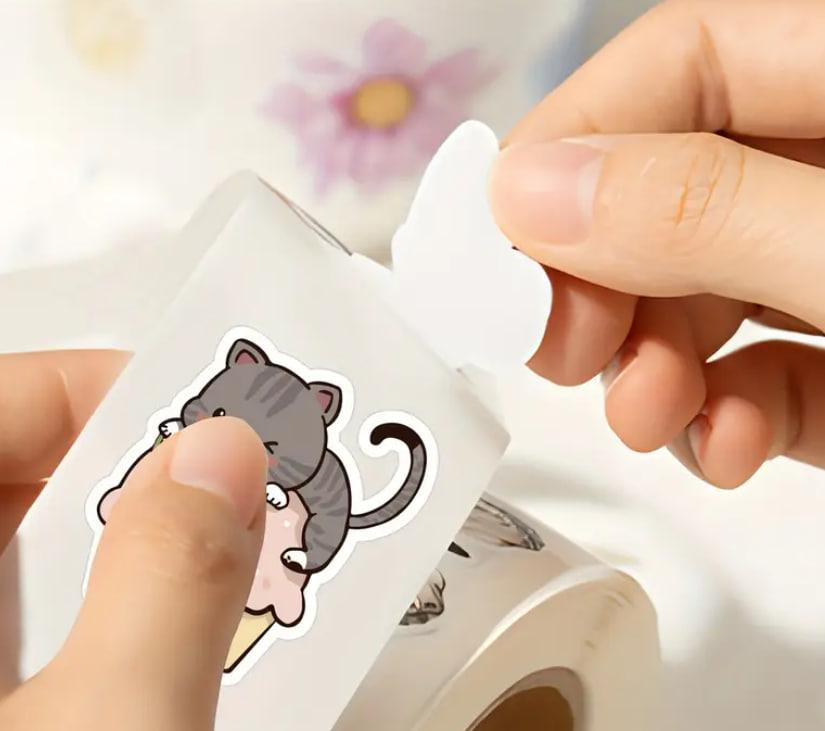 Наклейки Стікери Коти - Водонепроникні Вінілові Естетичні Наклейки з Котами для Пляшки Води, Комп'ют Київ - фото 2