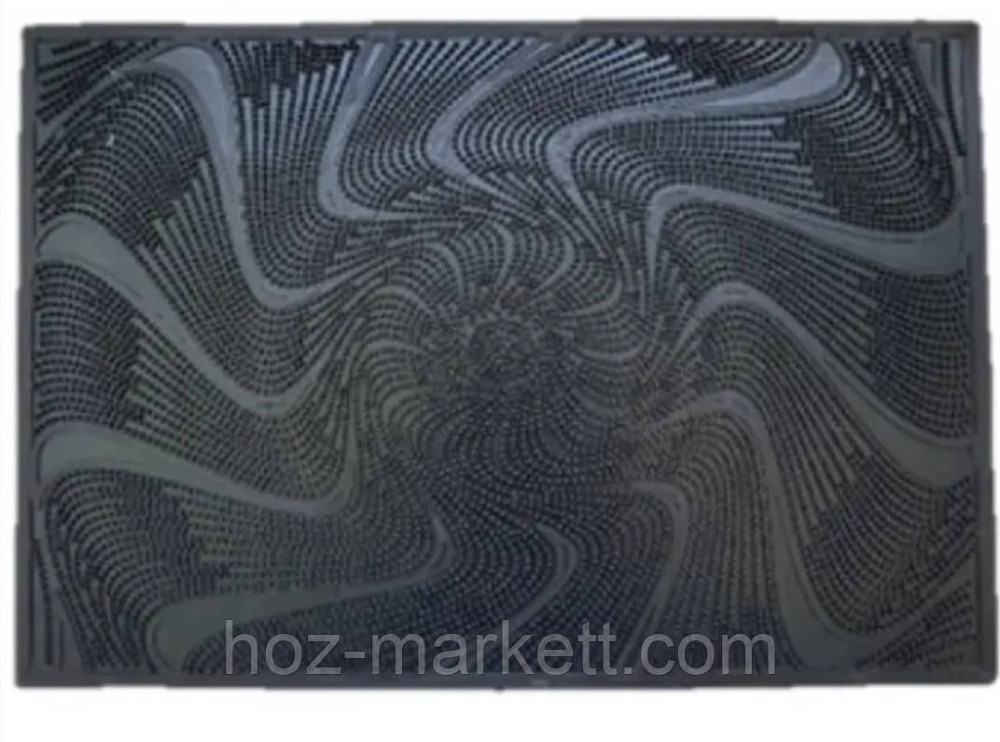 Коврик резиновый придверный  Водопад 57.2 см х 42 см черный Харьков - изображение 2