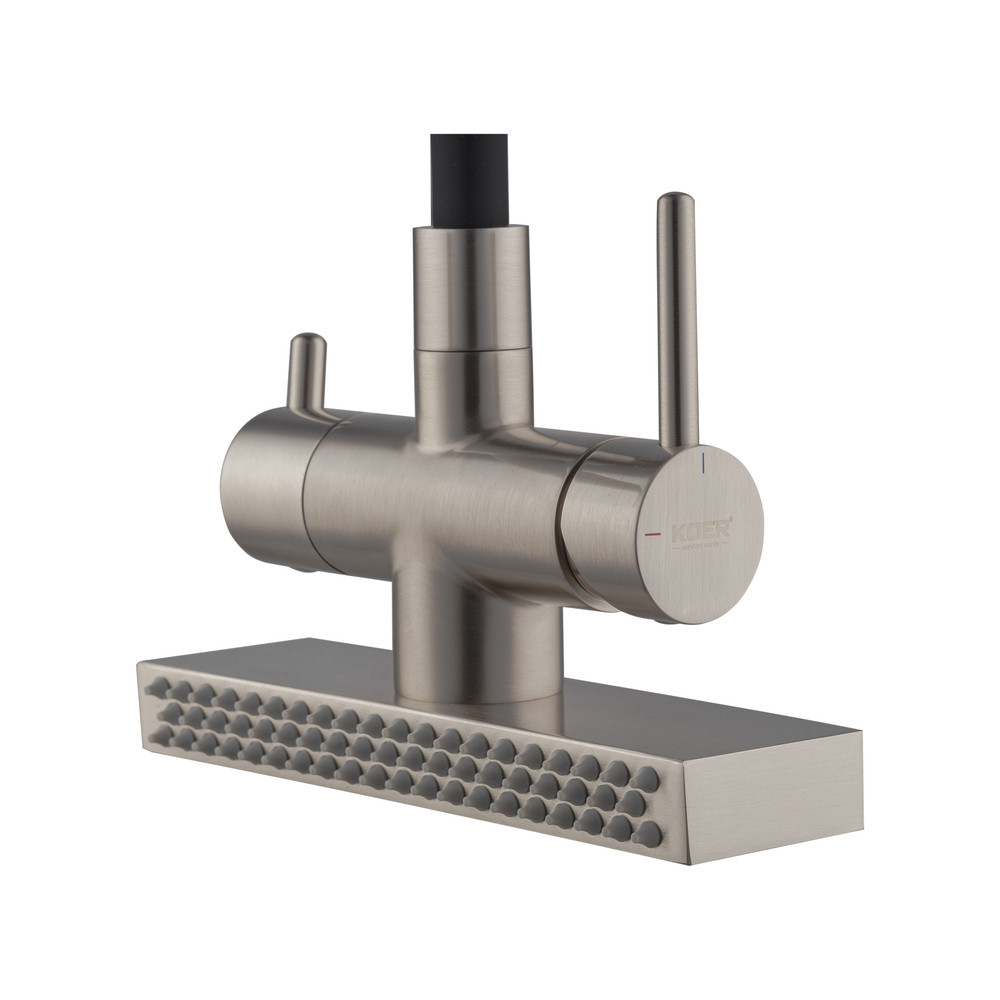 Кухонный смеситель Koer KB-74027-02 с функцией водопад и черным силиконовым изливом (KR5201) Харьков - изображение 7