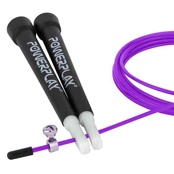 Скакалка швидкісна PowerPlay 4202 Ultra Speed Rope Фіолетова (2,9m.) Кам'янське