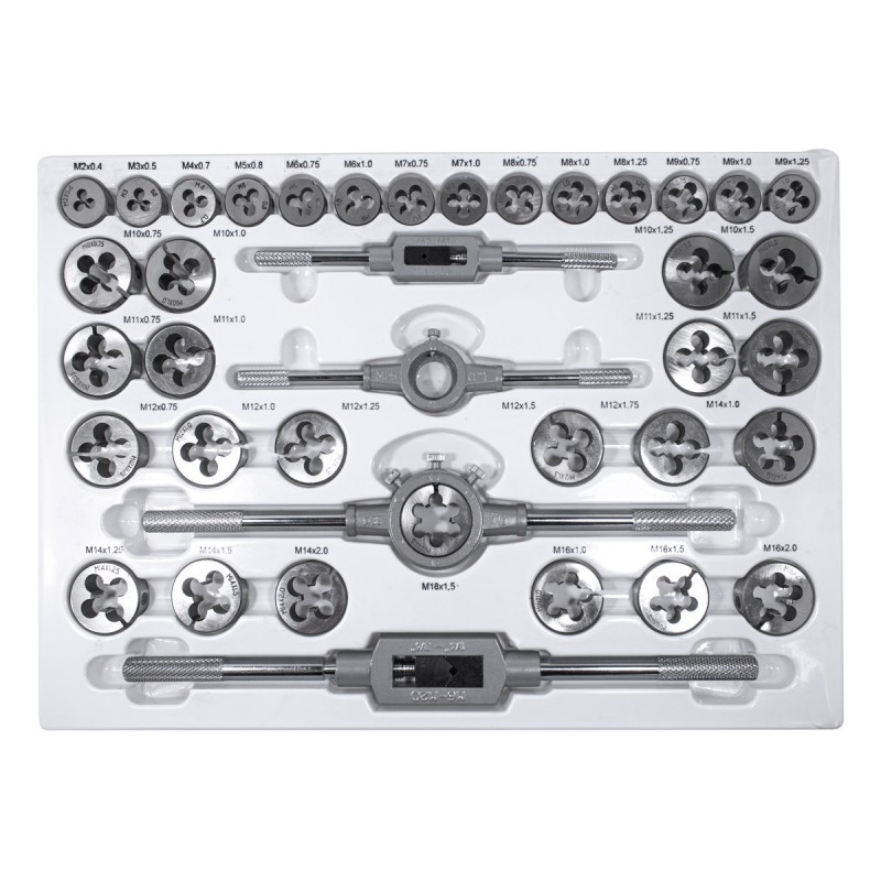 Набір мітчиків та плашок М2-М18 110 предметів, метричне різьблення JBC-M110-1 Одеса - фото 3