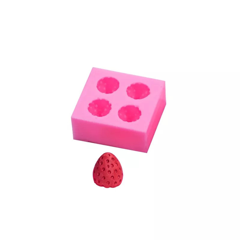 Молд силиконовый Клубника 68 на 68 мм розовый Киев - изображение 6