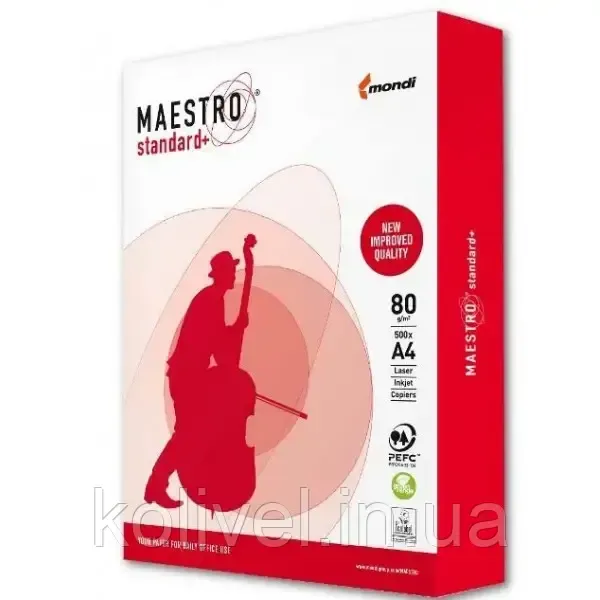 Бумага офисная Maestro Standard+ A4 80 г/м2 класс B 500 листов Киев - изображение 1
