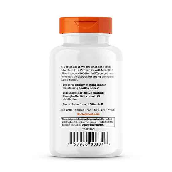 Вітамін К2 МК-7 Doctorʼs Best Vitamin K2 MK-7 with MenaQ7 100 мкг 60 вег капс Київ