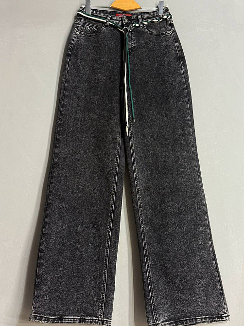 Джинсы женские Vanver 82107 утепленные на флисе палаццо прямые черные, черный, З6, 36, 97 см, 126 см Киев - изображение 9