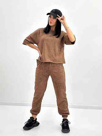 Жіночий костюм з турецької двунитки петля з ефектом tie dye "George"| Батал| Розпродаж моделі Шоколадний, 50-52 Київ