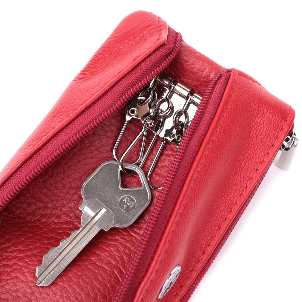 Оригинальная ключница из натуральной кожи ST Leather 22509 Красный Киев - изображение 7