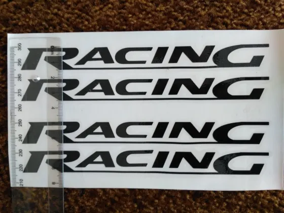 Наклейки на ручки , дворники авто Racing Черная и Белая светоотражающая 4 шт Киев