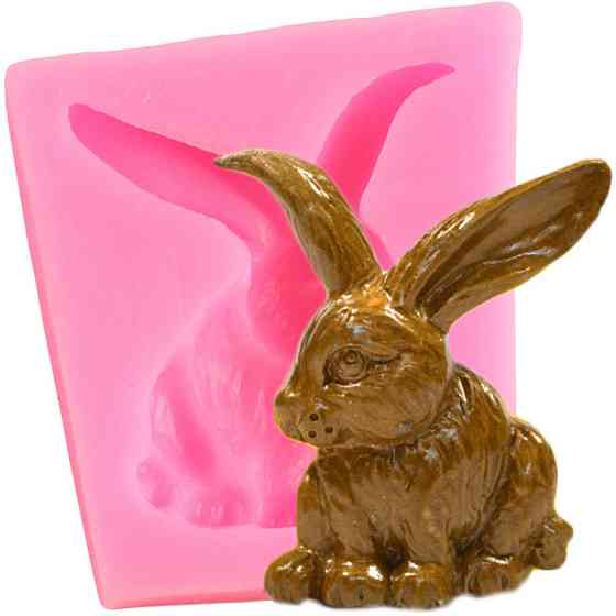 Молд силиконовый Заяц 47 на 39 мм розовый Киев